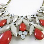 Ice Red Berry Marquise Net Bauble Necklace